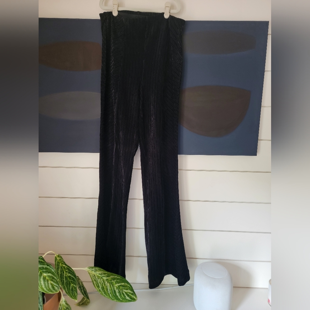 Free People black velvet flare pant